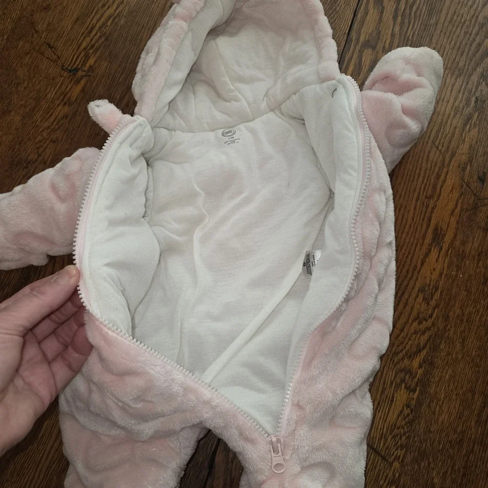 Pink 0/3 MO Wonder Nation Winter Outfit Soft Fluffy Warming Sack Infant Newborn